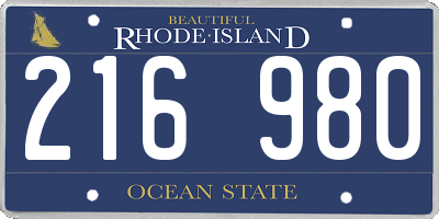 RI license plate 216980