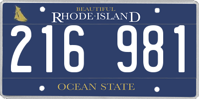 RI license plate 216981