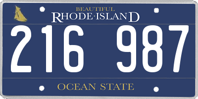 RI license plate 216987