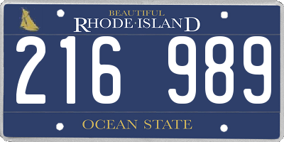 RI license plate 216989