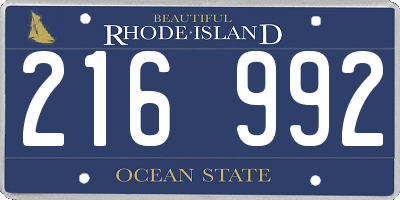 RI license plate 216992