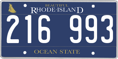 RI license plate 216993