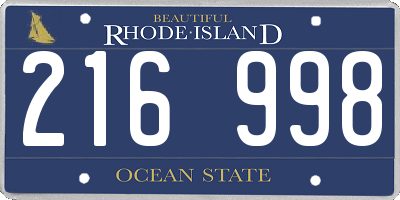 RI license plate 216998