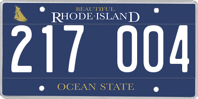 RI license plate 217004