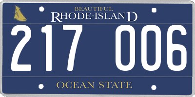 RI license plate 217006