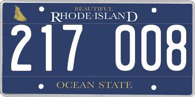 RI license plate 217008