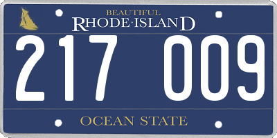 RI license plate 217009