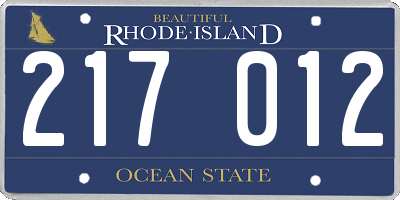 RI license plate 217012