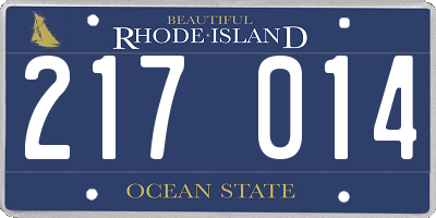 RI license plate 217014