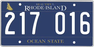 RI license plate 217016