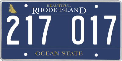 RI license plate 217017