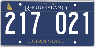 RI license plate 217021