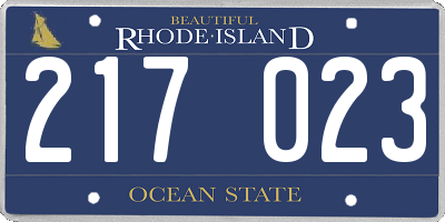RI license plate 217023