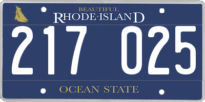 RI license plate 217025