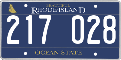 RI license plate 217028