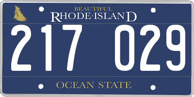 RI license plate 217029