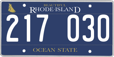 RI license plate 217030