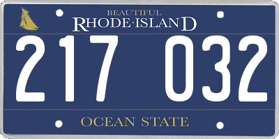 RI license plate 217032