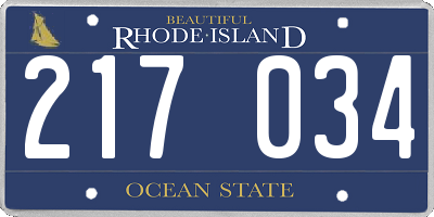 RI license plate 217034
