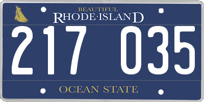 RI license plate 217035