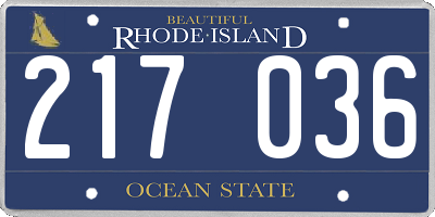 RI license plate 217036