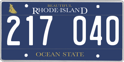 RI license plate 217040