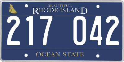 RI license plate 217042