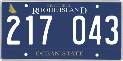 RI license plate 217043