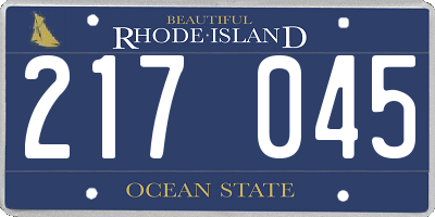 RI license plate 217045