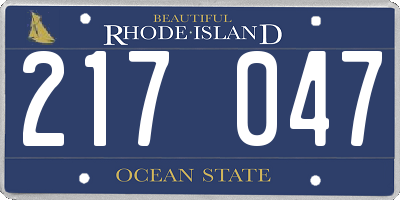 RI license plate 217047