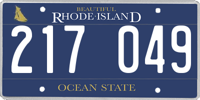 RI license plate 217049
