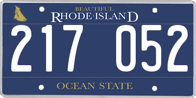 RI license plate 217052