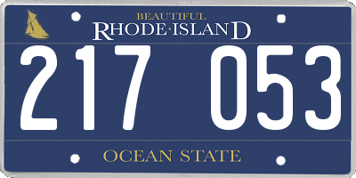 RI license plate 217053