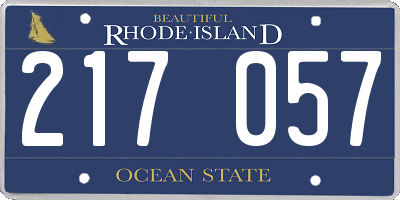RI license plate 217057