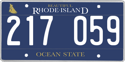RI license plate 217059