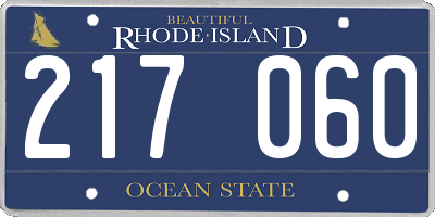 RI license plate 217060