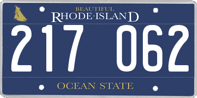 RI license plate 217062