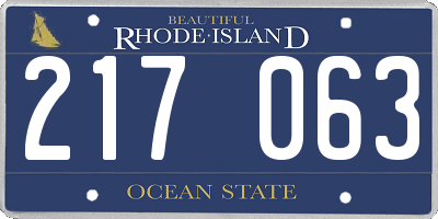 RI license plate 217063