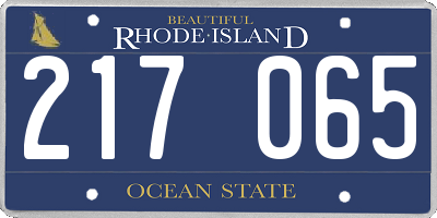 RI license plate 217065