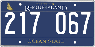 RI license plate 217067