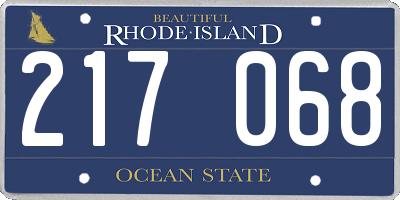 RI license plate 217068