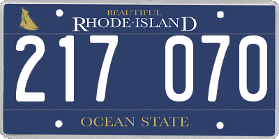 RI license plate 217070