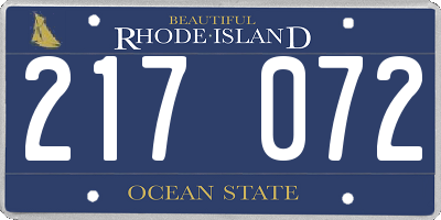 RI license plate 217072