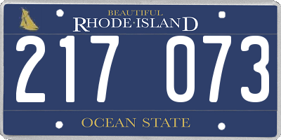 RI license plate 217073