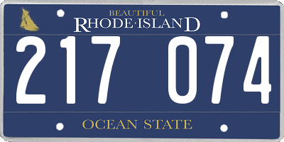 RI license plate 217074