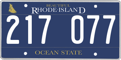 RI license plate 217077