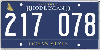 RI license plate 217078