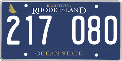 RI license plate 217080