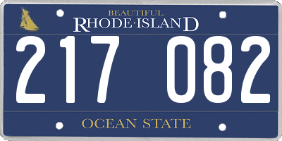 RI license plate 217082