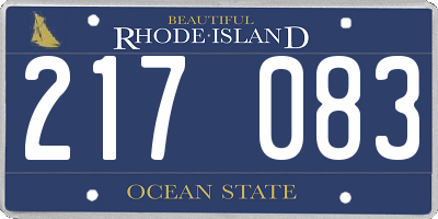 RI license plate 217083